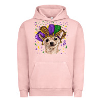 Pigment Salmon mardi gras hat chihuahua Urban Hoodie - RanaPortraitStore
