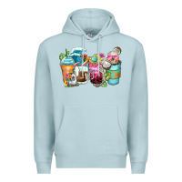 Blue Mist skeleton summer coffee cups Premium Hoodie - Zillion Design Studio