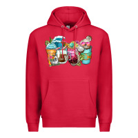 Cardinal skeleton summer coffee cups Premium Hoodie - Zillion Design Studio