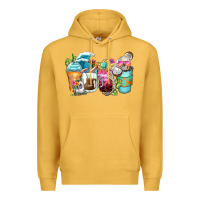 Mustard skeleton summer coffee cups Premium Hoodie - Zillion Design Studio