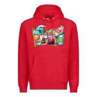Red skeleton summer coffee cups Premium Hoodie - Zillion Design Studio