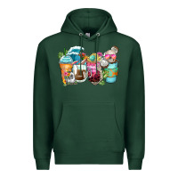 Sports Green skeleton summer coffee cups Premium Hoodie - Zillion Design Studio
