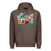 Coffee skeleton summer coffee cups Premium Hoodie - Zillion Design Studio