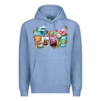 Colony Blue skeleton summer coffee cups Premium Hoodie - Zillion Design Studio