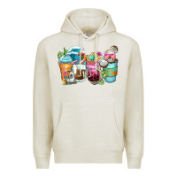 Oatmeal Heather skeleton summer coffee cups Premium Hoodie - Zillion Design Studio