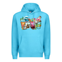 Ocean Blue skeleton summer coffee cups Premium Hoodie - Zillion Design Studio