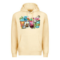 Pina Colada skeleton summer coffee cups Premium Hoodie - Zillion Design Studio