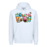 White skeleton summer coffee cups Premium Hoodie - Zillion Design Studio