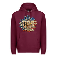 Burgundy usa sunflower billie wilder Premium Hoodie - texasbilliewilder