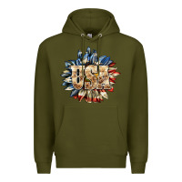 Army Green usa sunflower billie wilder Premium Hoodie - texasbilliewilder