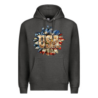 Charcoal Heather usa sunflower billie wilder Premium Hoodie - texasbilliewilder