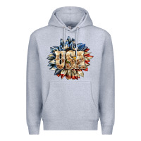 Heather Grey usa sunflower billie wilder Premium Hoodie - texasbilliewilder