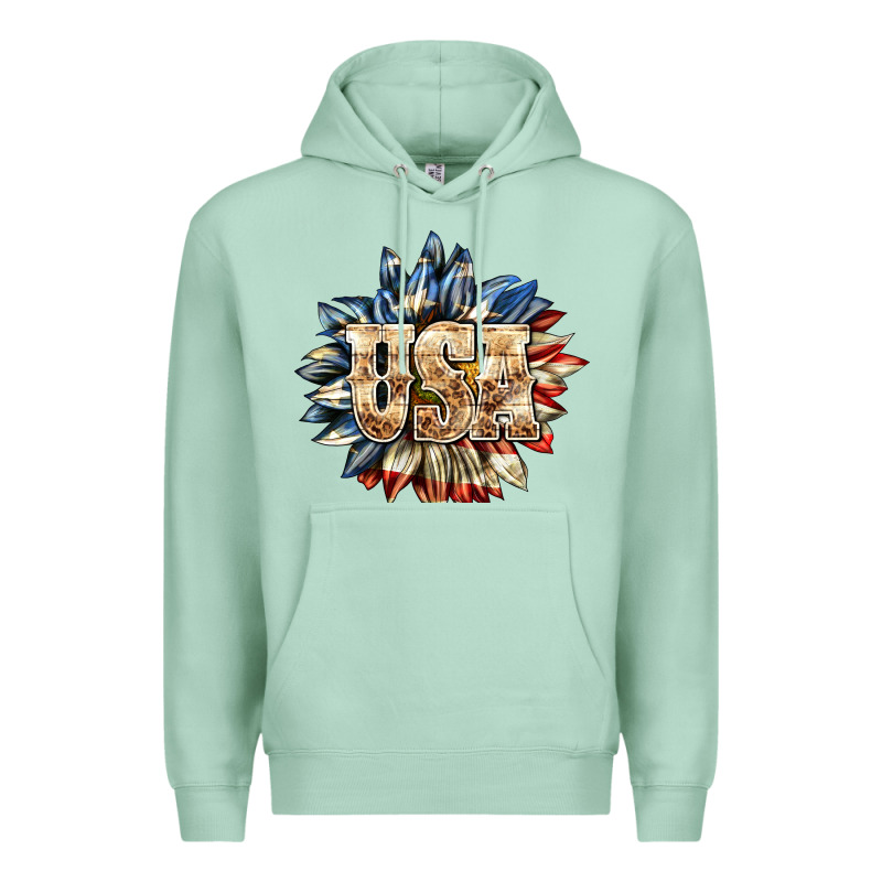 Usa Sunflower Billie Wilder Premium Hoodie by texasbilliewilder | Teevron