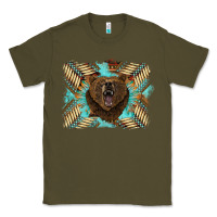 Army Green bear native American background Classic Tee - BarkalooDesign