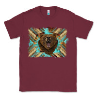Burgundy bear native American background Classic Tee - BarkalooDesign