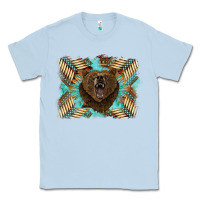 Dusty Blue bear native American background Classic Tee - BarkalooDesign