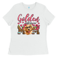 White golden retriever mom Ladies Tee - Artiststas