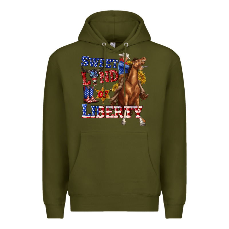 Western Sweet Land Of Liberty 4th July Billie Wilder Premium Hoodie by texasbilliewilder | Teevron