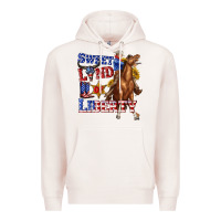 Pale Pink western sweet land of liberty 4th july billie wilder Premium Hoodie - texasbilliewilder
