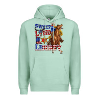 Seafoam western sweet land of liberty 4th july billie wilder Premium Hoodie - texasbilliewilder