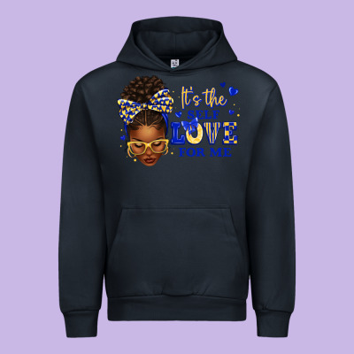 Urban Hoodie sorority colors blue and gold it's the self love f
