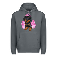 Rock balerina dachshund with tutu Premium Hoodie - RanaPortraitStore