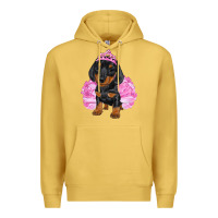 Antique Gold balerina dachshund with tutu Premium Hoodie - RanaPortraitStore
