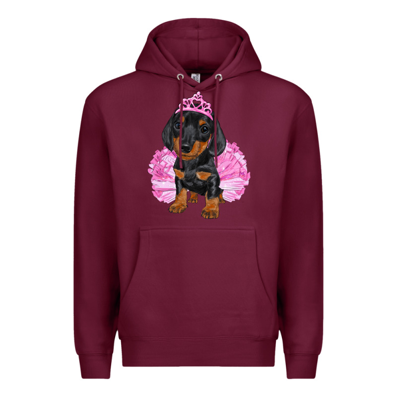 Balerina Dachshund With Tutu Premium Hoodie by RanaPortraitStore | Teevron