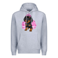 Heather Grey balerina dachshund with tutu Premium Hoodie - RanaPortraitStore
