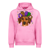 Fuchsia Pink mardi gras hat dachshund Urban Hoodie - RanaPortraitStore