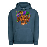 Pigment Midnight Navy mardi gras hat dachshund Urban Hoodie - RanaPortraitStore