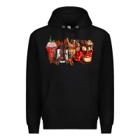 Black hot chocolate coffee cups Premium Hoodie - Zillion Design Studio