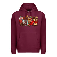 Burgundy hot chocolate coffee cups Premium Hoodie - Zillion Design Studio