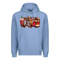 Colony Blue hot chocolate coffee cups Premium Hoodie - Zillion Design Studio