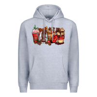 Heather Grey hot chocolate coffee cups Premium Hoodie - Zillion Design Studio