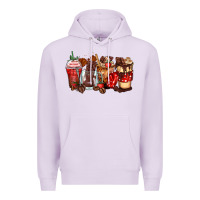 Lilac hot chocolate coffee cups Premium Hoodie - Zillion Design Studio