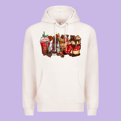 Hot Chocolate Coffee Cups Premium Hoodie Designed By Zillion Design Studio