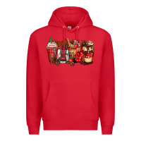 Red hot chocolate coffee cups Premium Hoodie - Zillion Design Studio