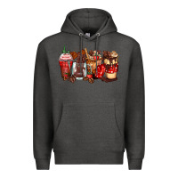 Charcoal Heather hot chocolate coffee cups Premium Hoodie - Zillion Design Studio
