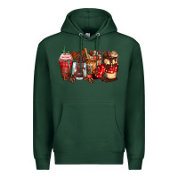 Sports Green hot chocolate coffee cups Premium Hoodie - Zillion Design Studio