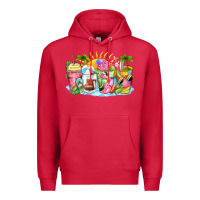 Cardinal beach summer coffee cups Premium Hoodie - Zillion Design Studio