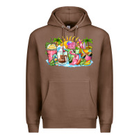Chestnut beach summer coffee cups Premium Hoodie - Zillion Design Studio