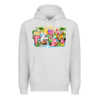 Dove Grey beach summer coffee cups Premium Hoodie - Zillion Design Studio