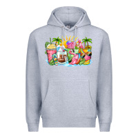 Heather Grey beach summer coffee cups Premium Hoodie - Zillion Design Studio