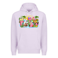 Lilac beach summer coffee cups Premium Hoodie - Zillion Design Studio