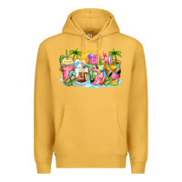 Mustard beach summer coffee cups Premium Hoodie - Zillion Design Studio