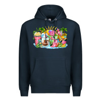 Navy beach summer coffee cups Premium Hoodie - Zillion Design Studio