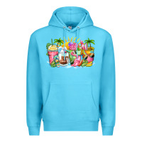 Ocean Blue beach summer coffee cups Premium Hoodie - Zillion Design Studio