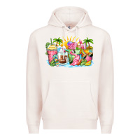 Pale Pink beach summer coffee cups Premium Hoodie - Zillion Design Studio