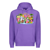 Purple beach summer coffee cups Premium Hoodie - Zillion Design Studio